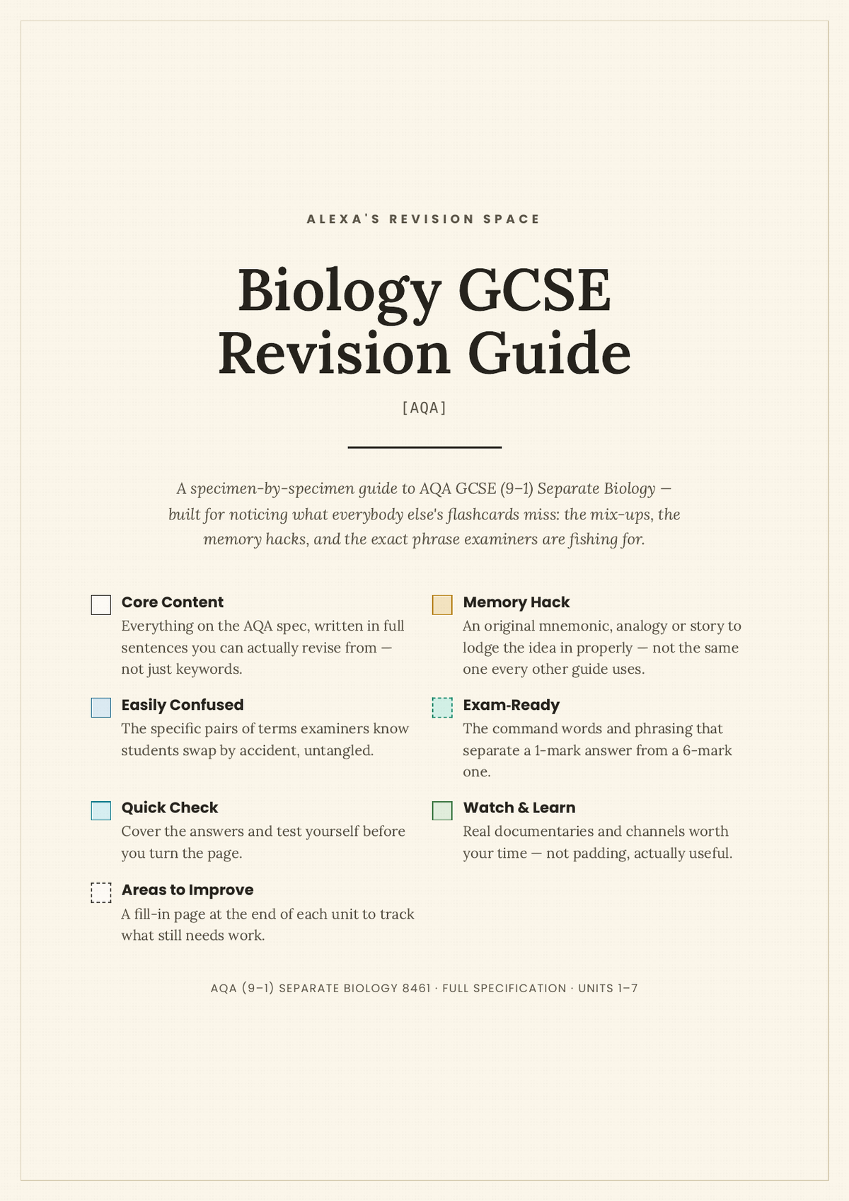 Biology GCSE Revision Guide [AQA] — PDF Download